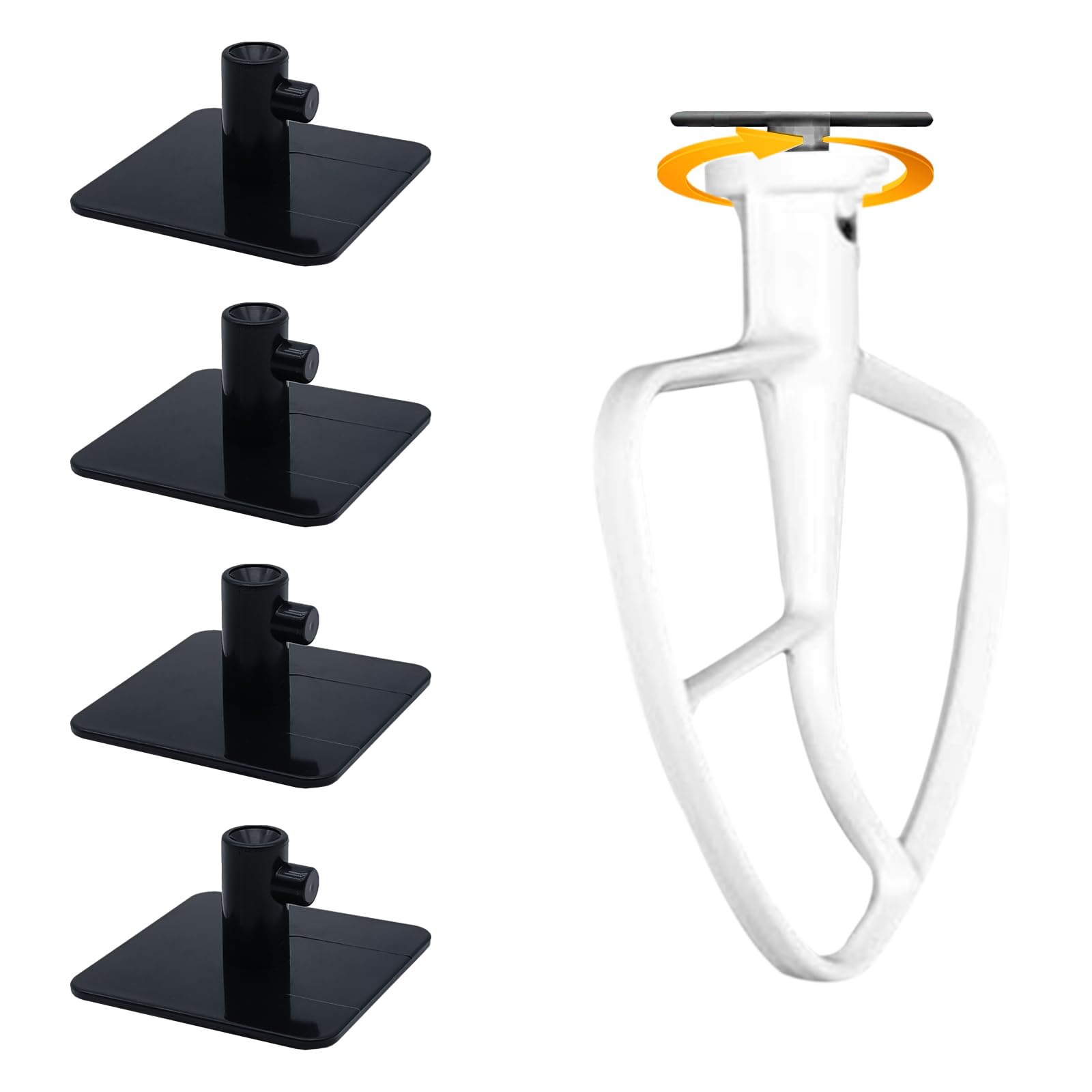 PQPO Stand Mixer Attachment Holders Compatible with Kitchenaid Mixer Accessories (Black)